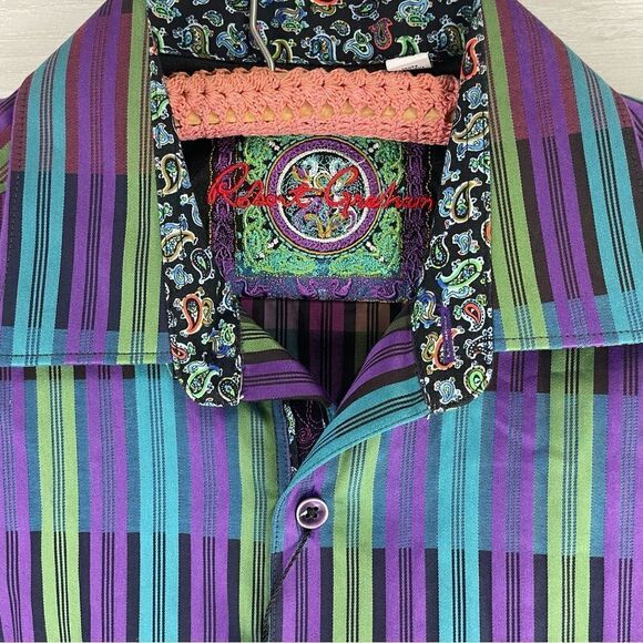 Robert Graham Macfarland Classic Fit Multicolor Striped Button Down Shirt - Picture 3 of 6